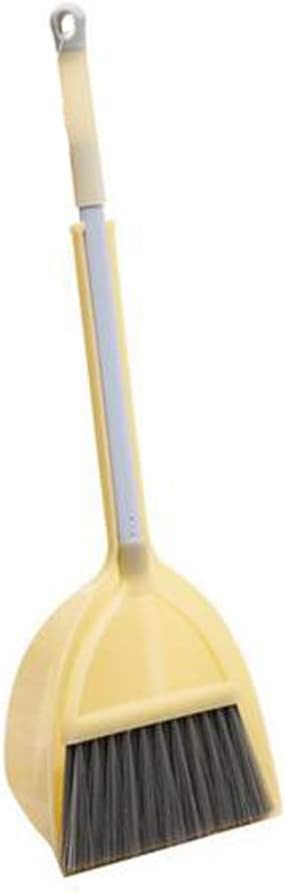 Mini Broom with Dustpan for Kids,Little Housekeeping Helper Set (Light Yellow)