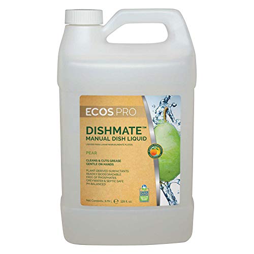 Earth Friendly Products Proline PL9720/04 Dishmate Pear Ultra-Concentrated Liquid Dishwashing Cleaner, 1 gallon Bottles (Pack of 4)