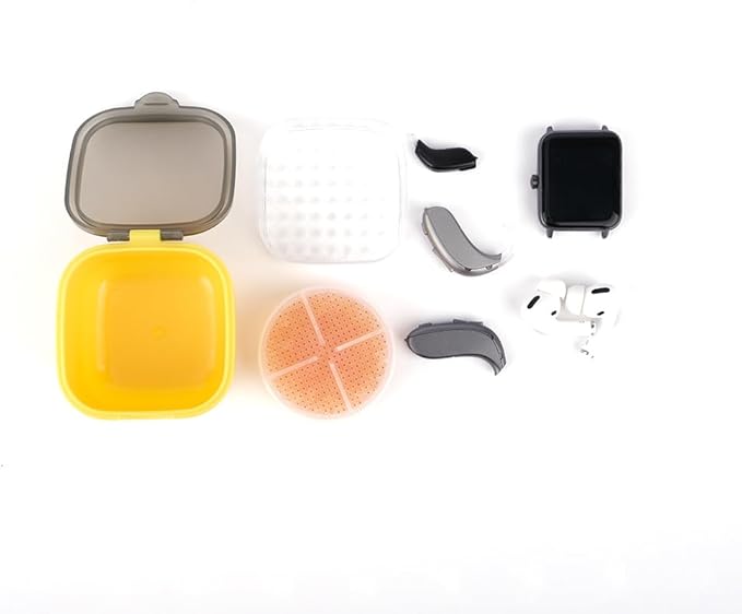 Hearing Aid Dryer Cup + Desiccant | Drying Dehumidifier Kit | Safely Removes Sweat & Moisture from Airpods, Earbuds, Earpods, in-Ear Headphones, Earphones, Earplugs | Storage Case Accessory