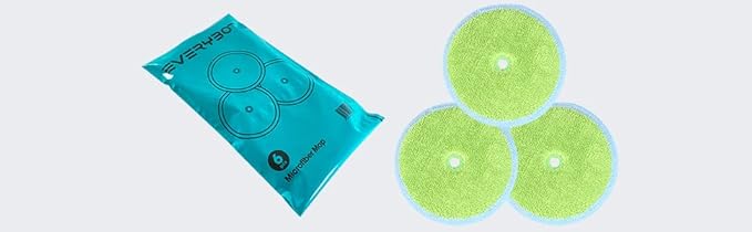 EVERYBOT Replacement Accessory of Three-Spin and Edge, Washable Microfiber Mop Pads for Robot (6pcs)