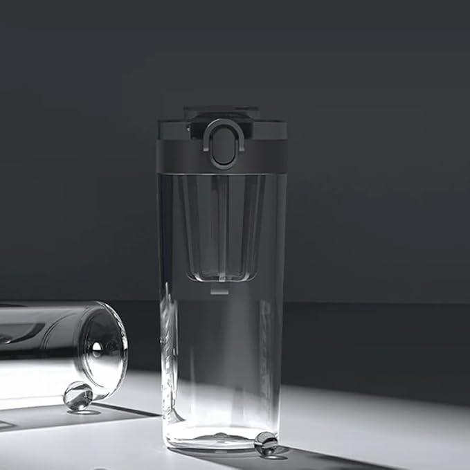 Xiaomi Tritan Water Bottle 600ml, BPA-Free Portable Cup with Tea Strainer & Leak-Proof Lock, One-Hand Operation, for Travel/Sports (Dark Grey)