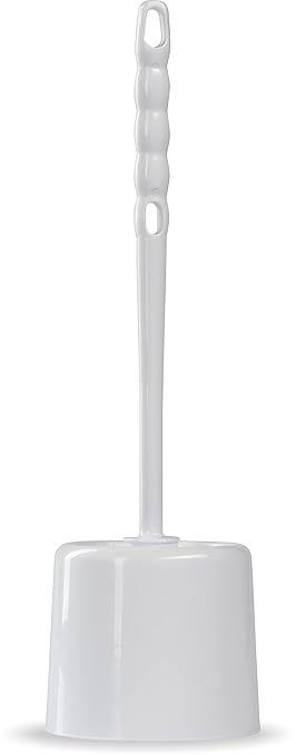 Carlisle FoodService Products 36719700 Toilet Bowl Brush with Hideaway Holder, 16", 14.5" Height, 3" Width, Polypropylene, White (Pack of 2)