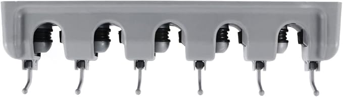 Zerodeko Mop Broom Holder Wall Mounted Storage Rack with Slots and Hooks for Garden Garage and Kitchen Organization Grey and Easy to Install Utility Rack