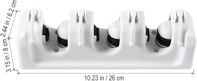 Zerodeko Mop Broom Holder Slots and Hooks for Efficient Storage Garage Garden and Kitchen Wall Mounted Organizer for Mops Brooms and Cleaning Tools White
