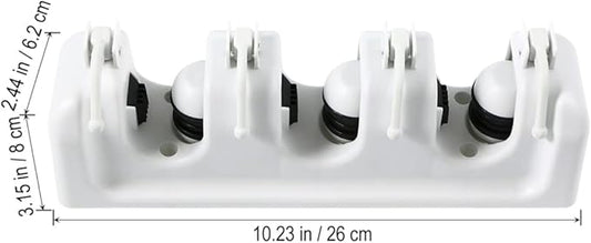 Zerodeko Mop Broom Holder Slots and Hooks for Efficient Storage Garage Garden and Kitchen Wall Mounted Organizer for Mops Brooms and Cleaning Tools White