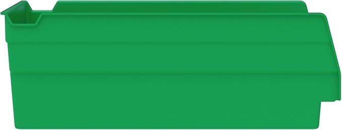 Akro-Mils 30150 Plastic Shelf Bins, Heavy Duty Storage Bins for Garage, Closet, and Drawer Organization, 12-Inch x 8-Inch x 4-Inch, Green, 12-Pack