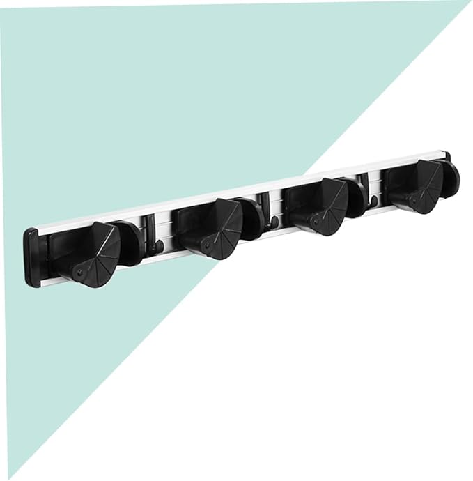 Bathroom Storage Rack Mop Broom Holder Wall Mounted Mop Hanger Space-saving Organizer for Home and Shop