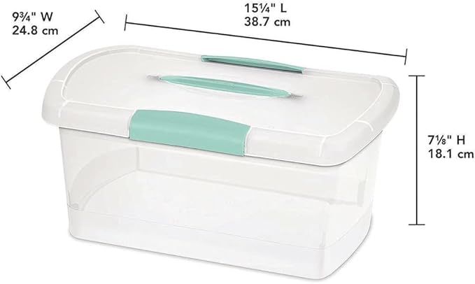 STERILITE 18748606 Box Showoffs Med Nesting Clear, Aquariem Blue