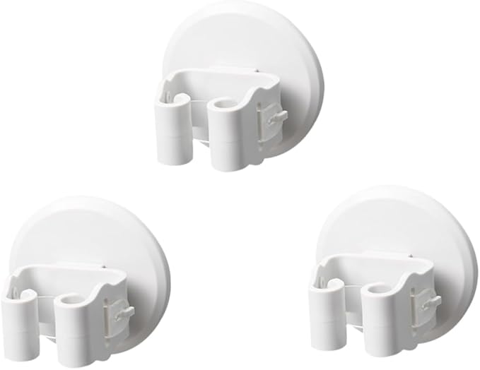 PRETYZOOM 3pcs Mop and Broom Holder Wall-mounted Gripper Clips for Efficient Storage Bathroom Kitchen and Balcony Easy Installation Space-saving