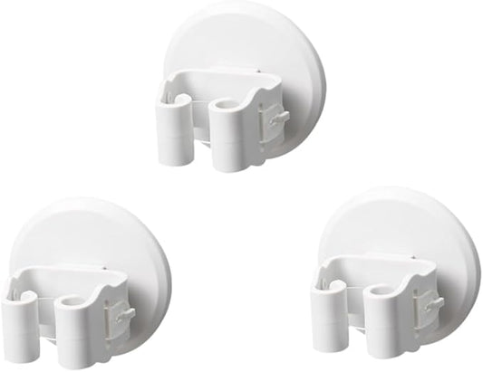 PRETYZOOM 3pcs Mop and Broom Holder Wall-mounted Gripper Clips for Efficient Storage Bathroom Kitchen and Balcony Easy Installation Space-saving
