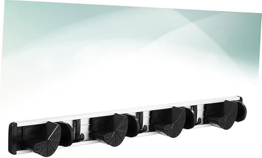 Bathroom Storage Rack Mop Broom Holder Wall Mounted Mop Hanger Space-saving Organizer for Home and Shop