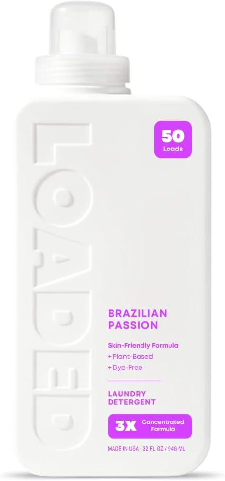 Loaded Laundry Detergent, Luxury Perfume Scented | 50 Loads | Pistachio & Caramel | Skin-Friendly & Plant-Based | Made in USA | 32 oz