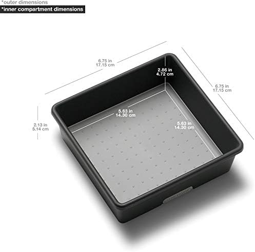 madesmart Small Storage Bin, Multipurpose Organizer for Kitchen, Bathroom & Office, Organizer for Cutlery, Peeling Tools, Spatulas, Non Slip, Soft Grip Lining, Durable, Granite