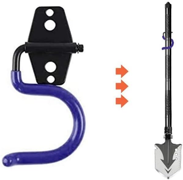 2PCS Garage Hook Heavy Duty Steel Garage Storage Hook, Heavy Duty Hook，Utility Hook and Broom and Mop Holder Wall Mount for Organizing Cleaning Tools, Mops, Garden Tools (S-Type) (Blue)
