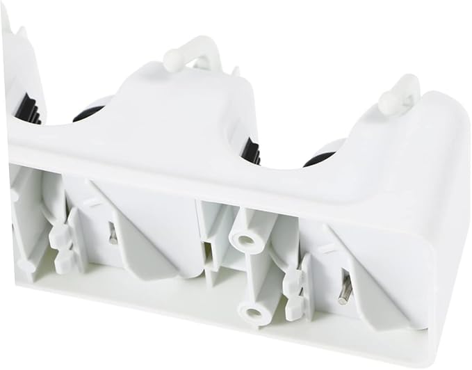 Cabilock Mop Broom Holder Wall Mounted Organizer Rack with Ball Slots Hooks for Efficient Storage of Brooms Mops Garden Tools and Umbrellas White for Garage Kitchen Closet