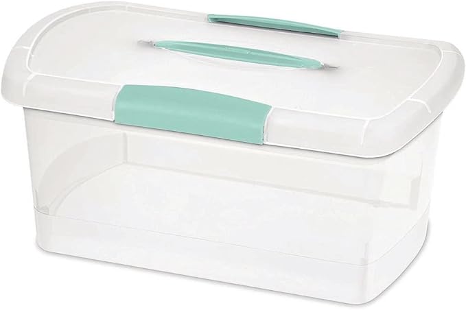 STERILITE 18748606 Box Showoffs Med Nesting Clear, Aquariem Blue