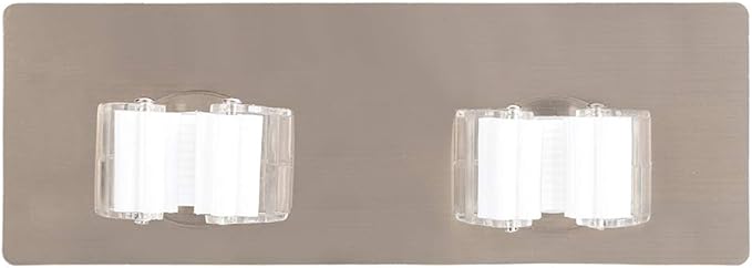 Fdit Mop and Broom Holder Wall Mounted, ABS Plastic, White, Pack of 2, No Drilling Storage Rack