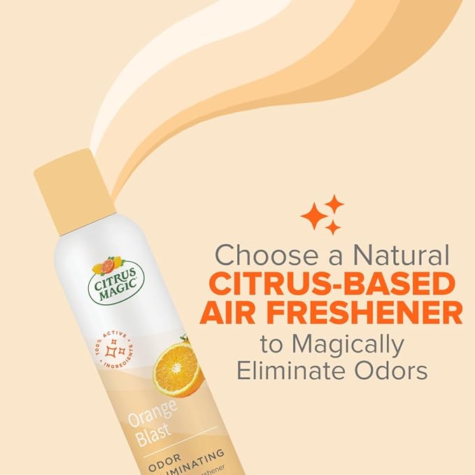 Citrus Magic Odor Eliminating Air Freshener Spray, Orange Blast, 6 Ounce (Pack of 2) - Packaging May Vary