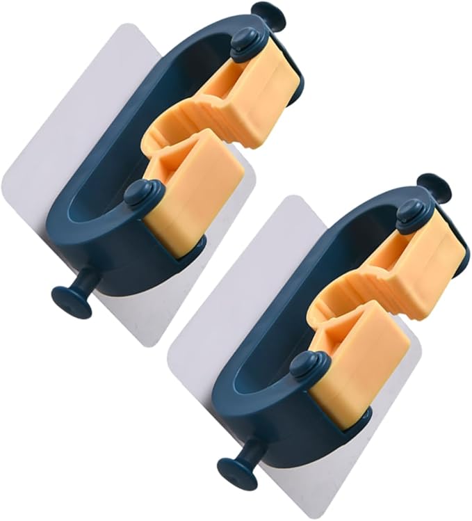 PRETYZOOM 2pcs Wall Mounted Mop Hanger Broom Organizer Bathroom Accessories Holder for Cleaning Tools Space-saving Design