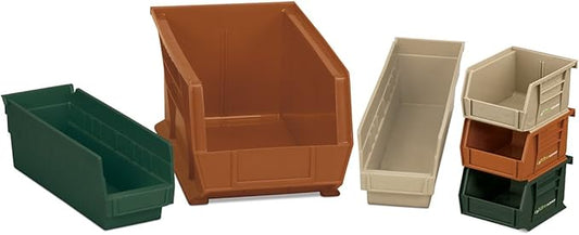 Akro-Mils 30150 12-Inch by 8-Inch by 4-Inch Plastic Nesting Shelf Bin Box, Hunter Green, Case of 12