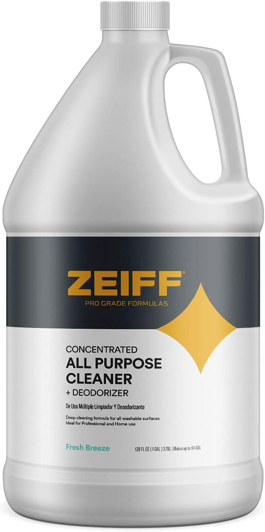 Pro-Grade All-Purpose Cleaner & Deodorizer - Deep Cleaning & Odor Eliminating Formula For Professional & Home Surfaces - 1 Gallon Concentrate - Fresh Breeze