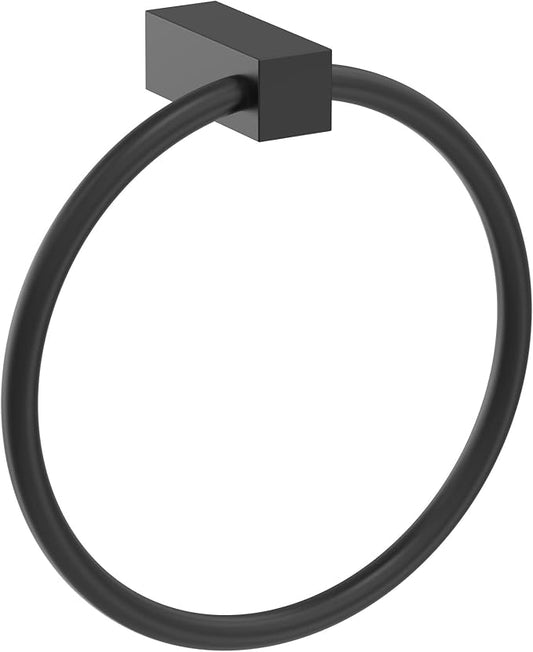 Amerock |-Towel Ring | 6 1/2 inch (165 mm) | Matte Black | Monument |-Towel Holder |-Bath Hardware |-Bathroom-Accessories