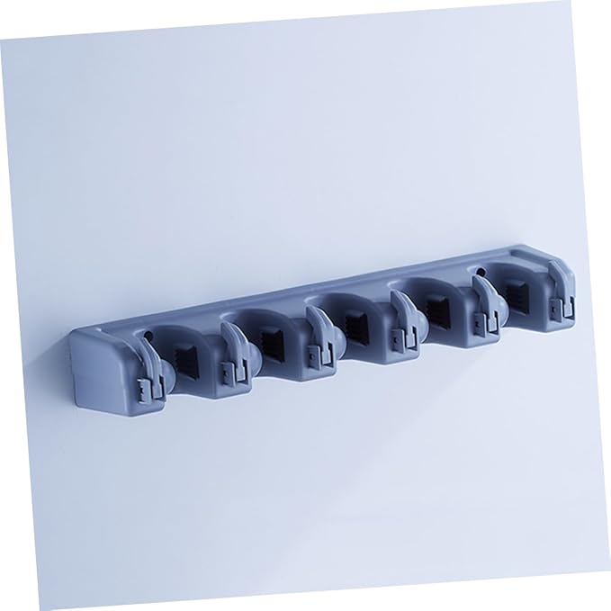 Mobestech Wall-mounted Mop Stand Bathroom Organizers for Holders Hook Wall Storage Organizer Kitchen Mop Broom Holder Over The Door Organizer Wall Mounted Storage Tool Storage Rack Blue