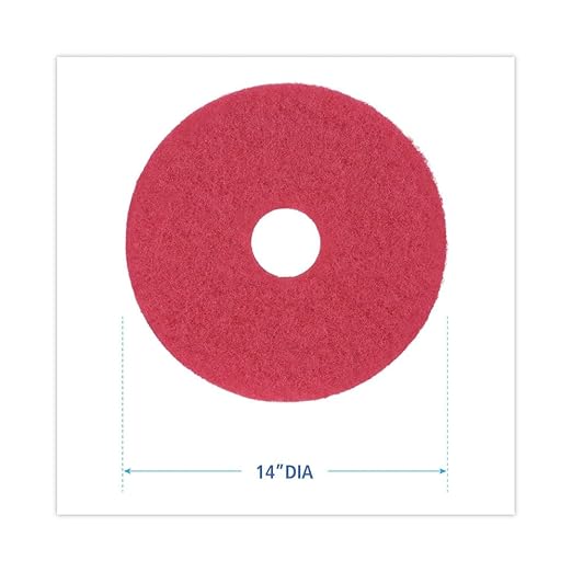 Boardwalk BWK4014RED 14 in. Diameter Buffing Floor Pads - Red (5/Carton)
