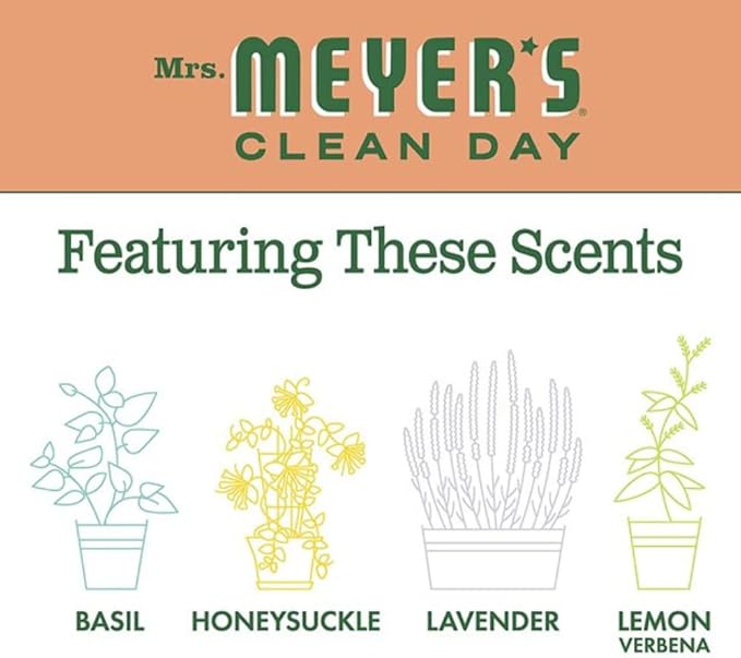 Mrs. MEYER'S Kitchen Set, Dish Soap, Hand Soap, and Multi-Surface Cleaner, 3 CT (Geranium)