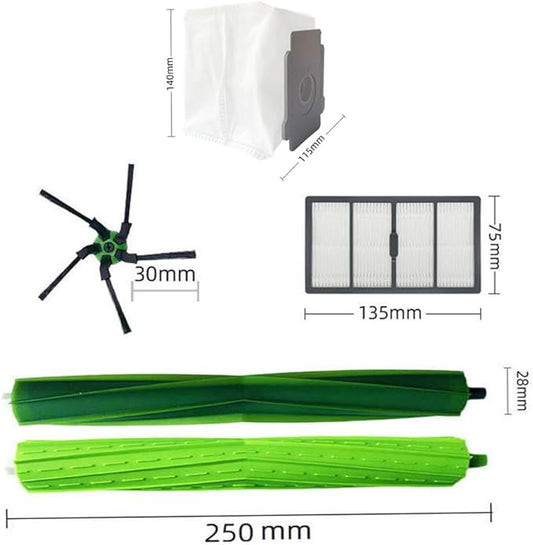 Replacement Parts for iRobot Roomba s9+ s9 Plus (9550) s9(9150) Robot Vacuum Cleaner Accessories Kit 14 Packs 1 set of Roller Brushes, 2 Filters, 4 Side Brushes, 6 Dust Bags