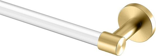 Gatco Clarion 18" L Towel Bar, Crystal-Clear Acrylic Brushed Brass