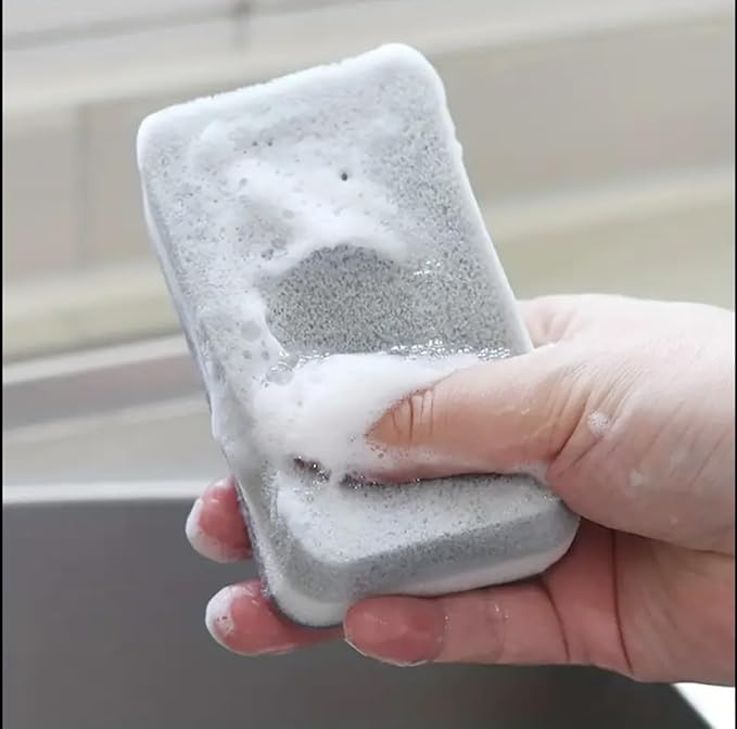 PKI Smart Essentials Dual-Sided Grey Cellulose Sponge with Gentle Scouring Pad – Multi-Purpose for Kitchen, Commercial, and Outdoor Cleaning (Set of 6)