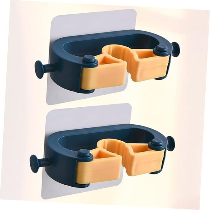 PRETYZOOM 2pcs Wall Mounted Mop Hanger Broom Organizer Bathroom Accessories Holder for Cleaning Tools Space-saving Design