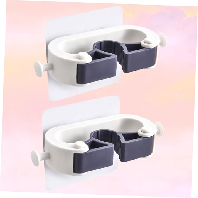PRETYZOOM 2pcs Mop Broom Holder Wall-mounted Broom Organizer Floor Cleaner for Mopping Mop Bathroom Storage Rack