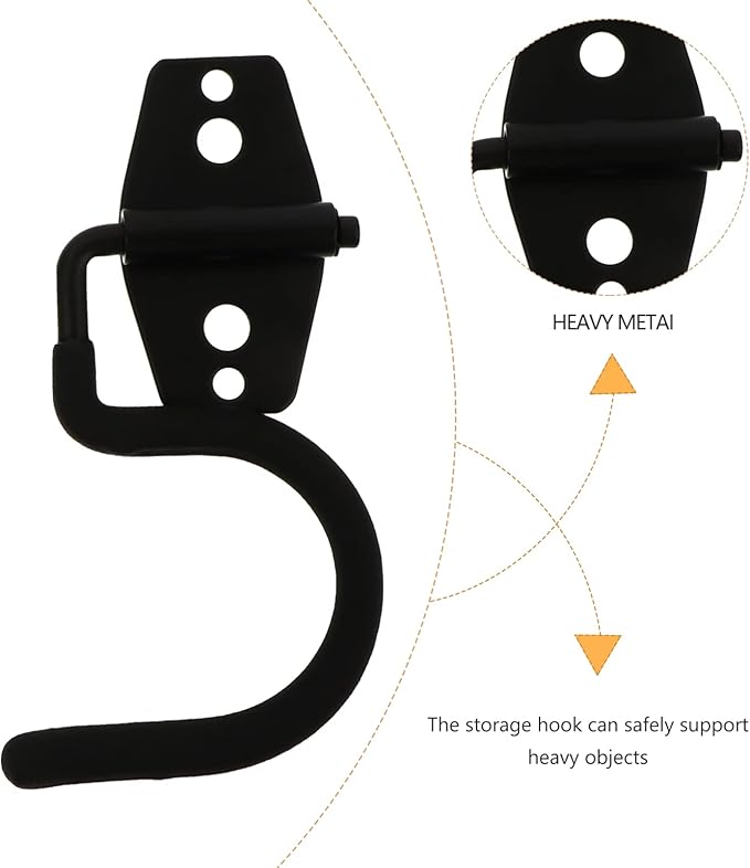 LIFKOME 5Pcs S-Type Wall Mounted Cleaning Tools Organizer Mop Broom Holder Wall Mounted Garage Tool Organizer (Black)