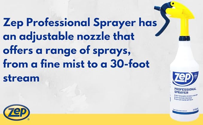 Zep Streak-Free Glass Cleaner 1 Gal (Case of 4) Professional Sprayer Bottle (Case of 12) - ZU1120128 - Ammonia Based Professional Grade Formula