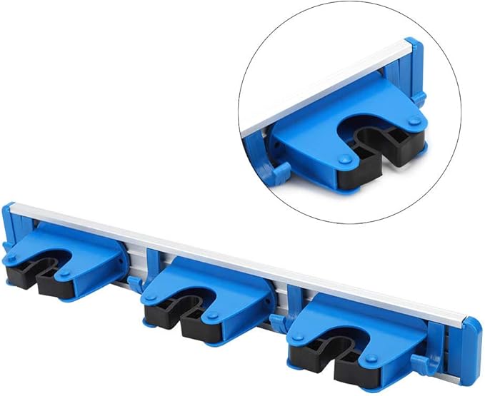 Mop Broom Holder,Wall Mounted Multifunction Mop Rack,Wear?Resisting Space Aluminum Mop Hanger with with 3 Sliding Positions Tool for Holding,Mops,Broom
