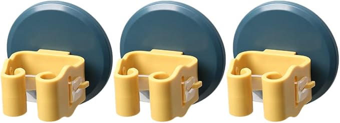 Lurrose 6pcs Mop and Broom Holder Wall-mounted Clips Easy Install - Grippers for Organizing Brooms Mops and Tools Bathroom Kitchen and Garage Yellow