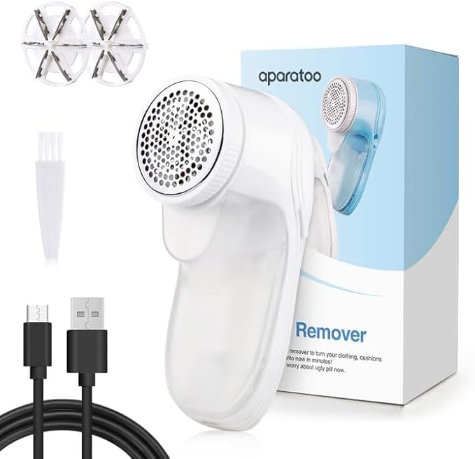 Fabric Shaver, Lint Remover for Clothes, Electric Lint Remover with 3 Replaceable Blades, Removes Fabric Pills, Rechargeable Sweater Defuzzer Pill Remover, Depiller Effectively Remove Pills