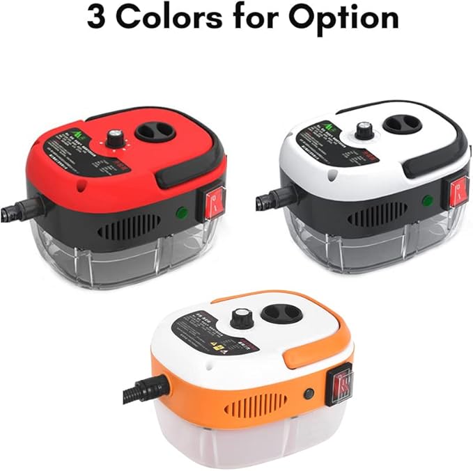 Irishom 2500W Handheld Steam Cleaner High Temperature Pressurized Steam Cleaning Machine Portable Car Steamer with Brush Heads (Orange)