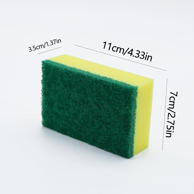 Kitchen Cleaning Sponge,Heavy Duty,Non-Scratch,High Density and for Multi-Surface Use (Homes & Offices) - 6 Pack (Yellow/Green)