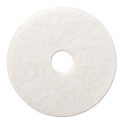 Boardwalk Polishing Floor Pads, 20" Diameter, White, 5/Carton