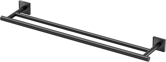 Gatco 5614MX Mode Double Towel Bar, Matte Black/Wall Mounted 24 Inch Double Towel Holder Rack for Bathroom