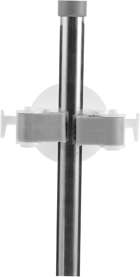 4pcs Self Adhesive Mop and Broom Holders Wall Mounted Organizers for Bathroom and Kitchen Non- Storage Racks Easy Installation Without Drilling