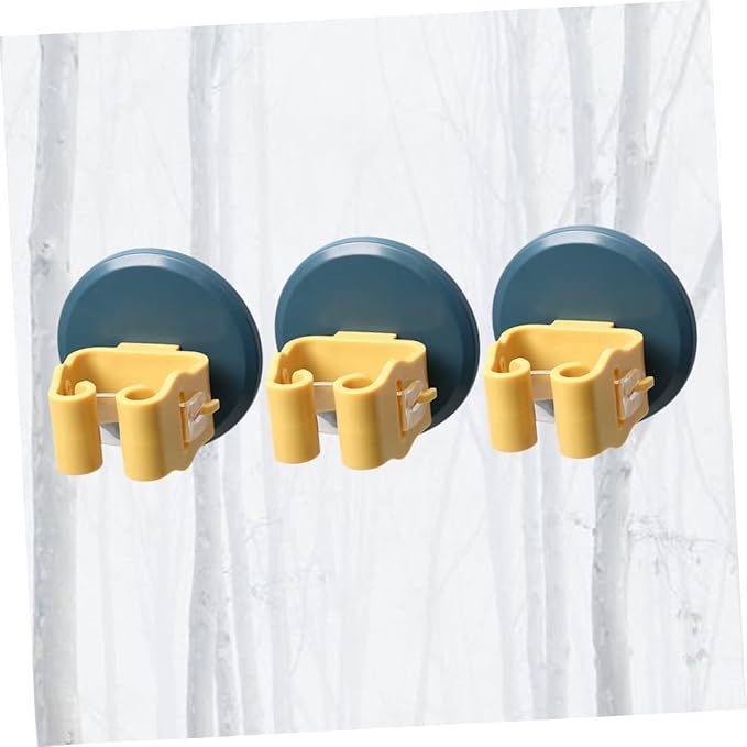 STOBOK 6pcs Mop and Broom Holder Wall-Mounted Gripper - Clips for Easy Access and Storage Suitable for Kitchen Bathroom Garage and More Yellow