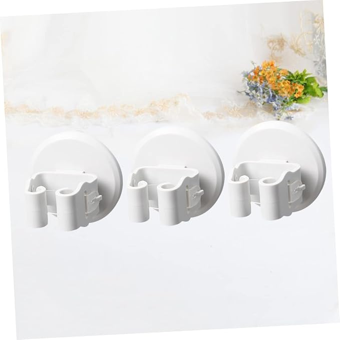 3pcs Mop and Broom Holder Wall-mounted Suction Cup Clamp Cleaning Tool Gripper