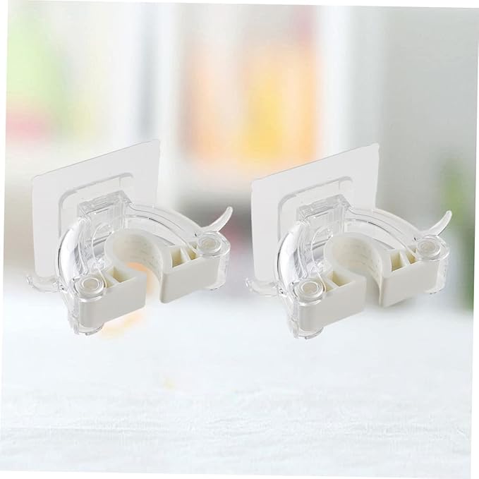 Garneck 4pcs Mop and Broom Holder Wall Mounted Mop Broom Hanger Clip Seamless Hook Home Organizer