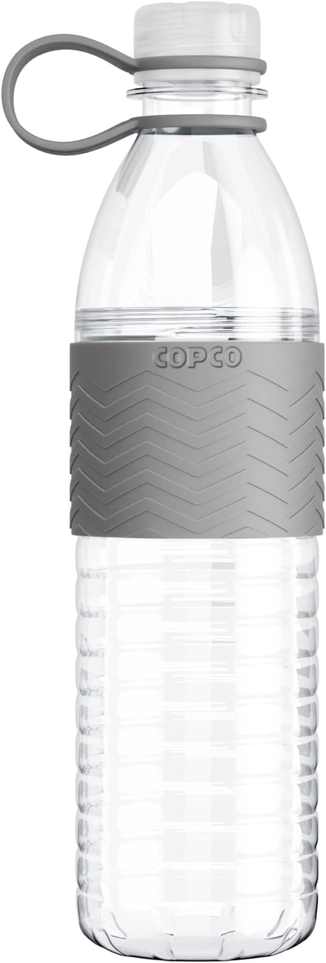 Copco Hydra 20 oz Tritan Water Bottle with Spill Resistant Lid & Non-Slip Sleeve - BPA-Free, Dishwasher Safe, Fits in Cup Holders, Great for Gym, Travel, Office - Durable & Lightweight (Grey)