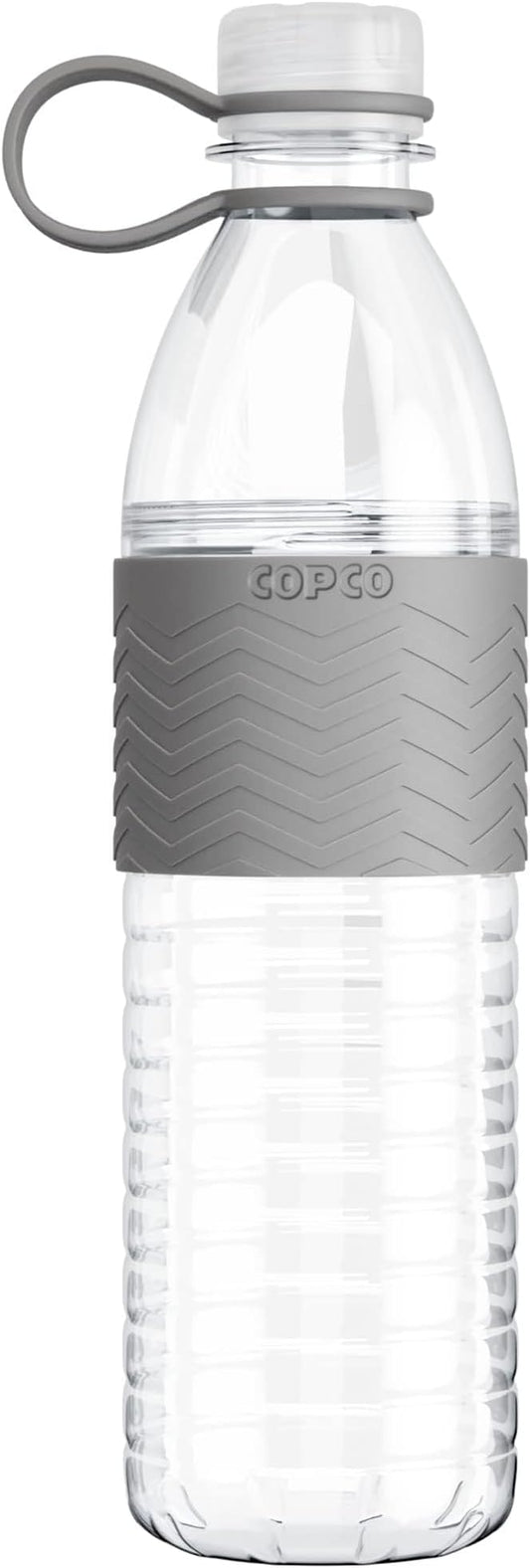 Copco Hydra 20 oz Tritan Water Bottle with Spill Resistant Lid & Non-Slip Sleeve - BPA-Free, Dishwasher Safe, Fits in Cup Holders, Great for Gym, Travel, Office - Durable & Lightweight (Grey)