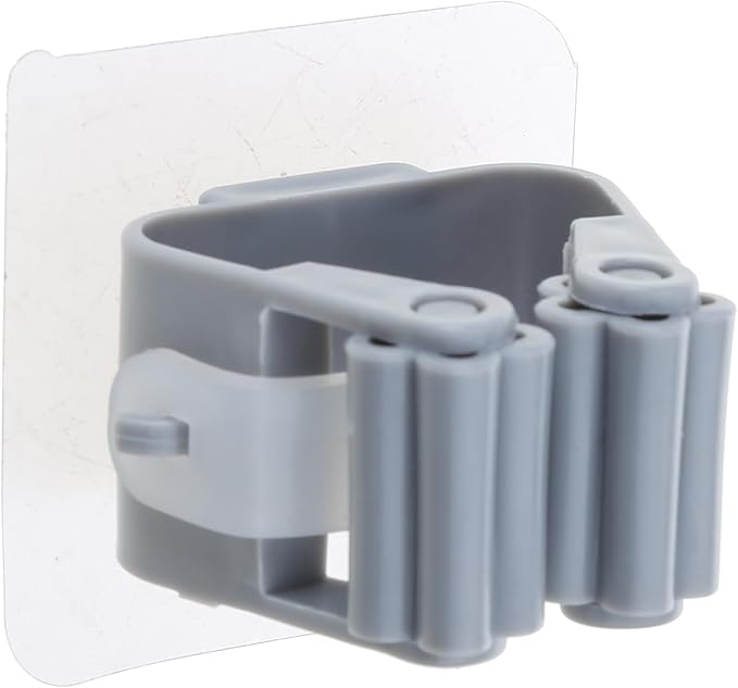 4PCS Mop Broom Holder Wall Mounted Clip Grippers Self-Adhesive No Drilling Racks Anti-Slip Hooks Wall Mount Grippers